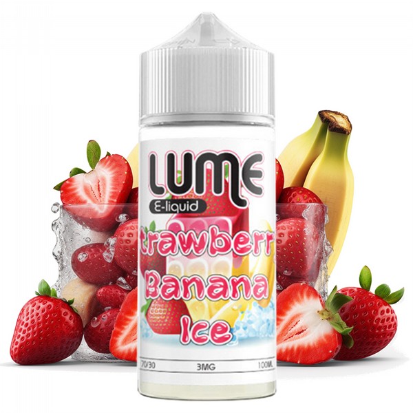 LUME - STRAWBERRY BANANA ICE 30ml in 100ml bottle (LONG FILL) 3mg